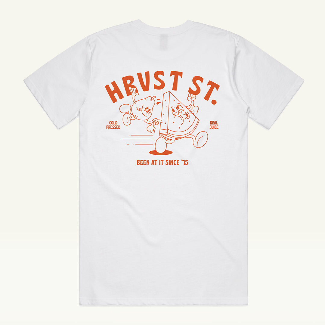 Hrvst St Tee - Red on white